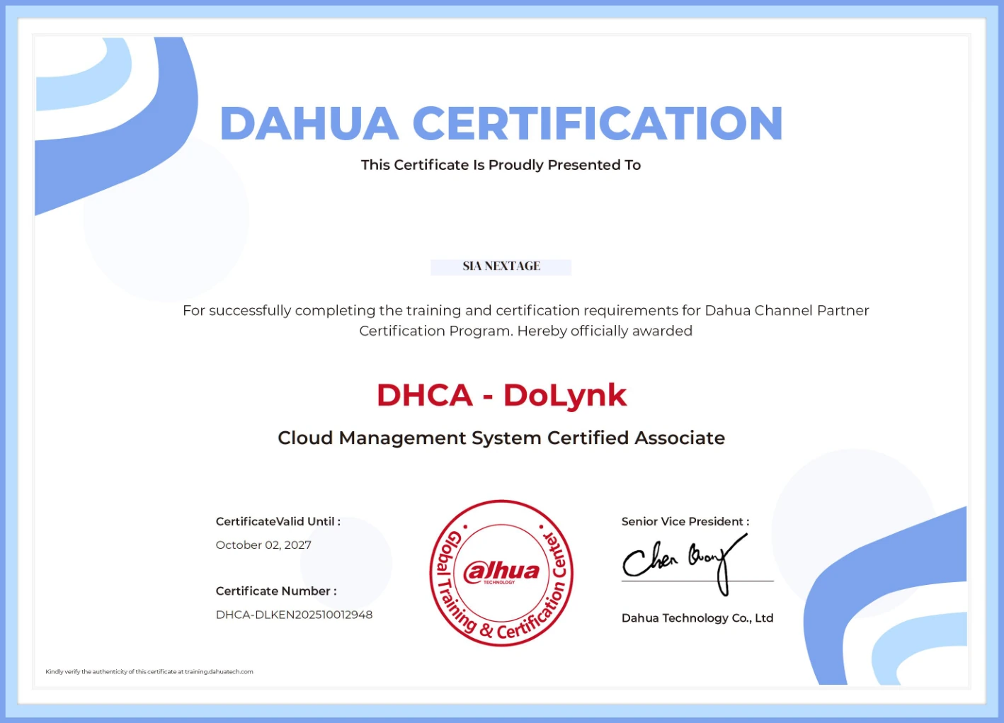 DHCA-DoLynk - SIA NEXTAGE