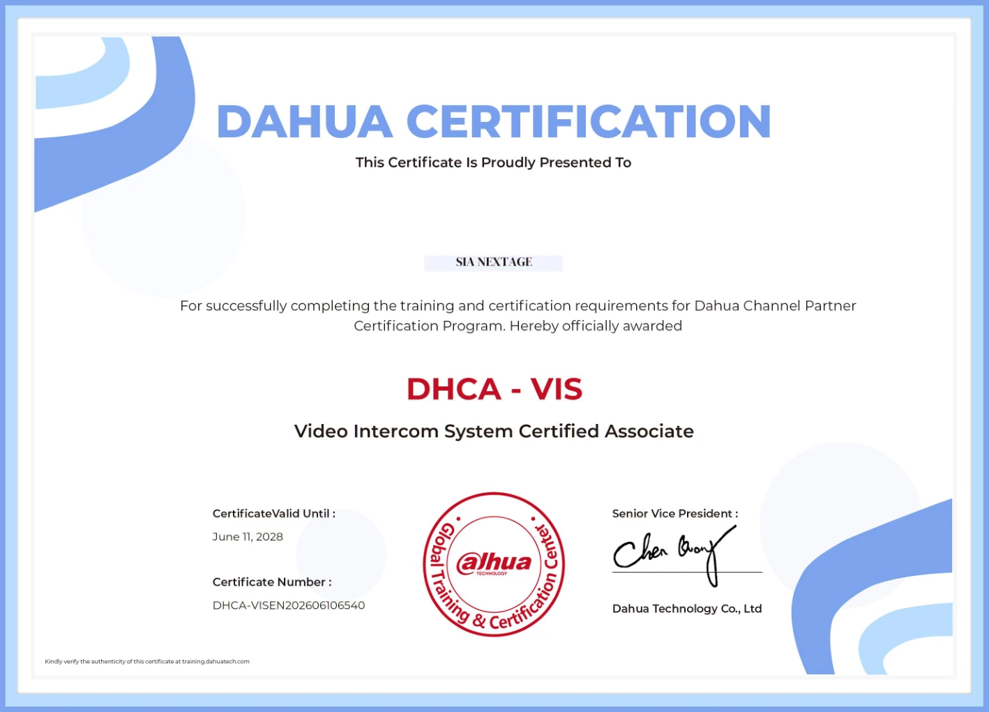 DHCA-VIS - SIA NEXTAGE