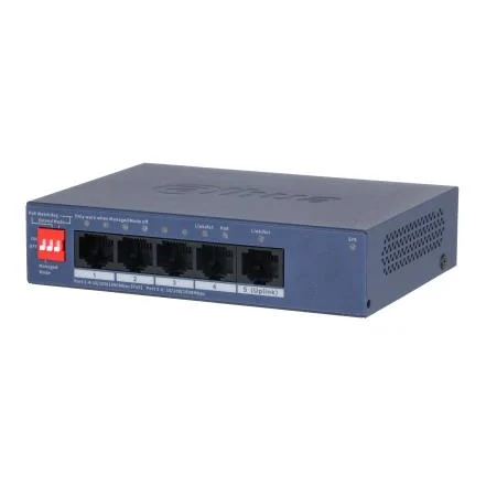 Switch|DAHUA|CS4005-4GT-36|Switch type Managed|Switch layer L2|Form factor Desktop/Wall-Mounting|5xRJ-45 ports|RJ-45 Ports Type Gigabit Ethernet (10/100/1000)|5xGigabit Ethernet (copper) ports quantity|Power over Etherne
